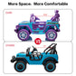Modern-Depo 12V Kids Ride On Car Unicorn Truck With Diy Stickers, Manual/Remote Control Electric Car With Led Lights, 2 Motors, 2 Speeds, Openable Doors, Spring Suspension, Music Player, Purple/Cyan