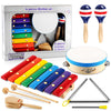Looikoos Baby Musical Instruments Montessori Wooden Toys For Toddlers 1-3,Percussion Instruments Set For Kids Preschool Educational Musical Toys For Boys And Girls Gifts