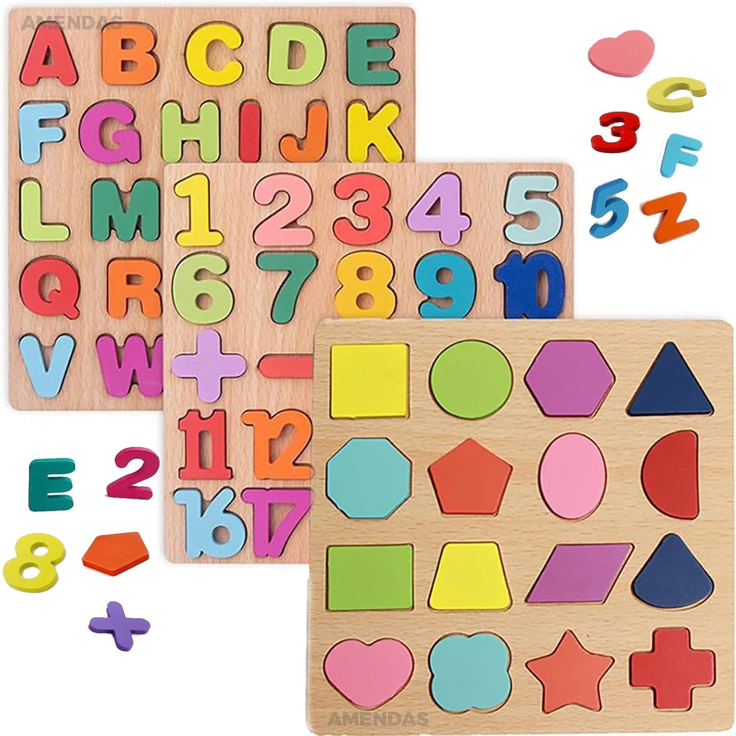 Amendas Wooden Learning Educational Abcd Board For Kids, Activity Toys For Toddlers & Preschoolers | Abcd Puzzle Set | Puzzle To