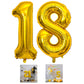18 Number Balloon Gold 40 Inch Big Foil Mylar 18Th Balloons For 18 Year Old Boy Girl Birthday Party Decorations Wedding Annivers