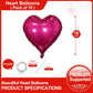 Lovoir 10 Pcs Vibrant Pink Heart Shape Foil Mylar Balloons 18 Inch Love Balloons For Valentine'S Day Birthday Party Decorations
