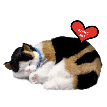 Perfect Petzzz - Original Petzzz Calico Cat, Realistic Lifelike Stuffed Interactive Pet Toy, Companion Dog With 100% Handcrafted Synthetic Fur