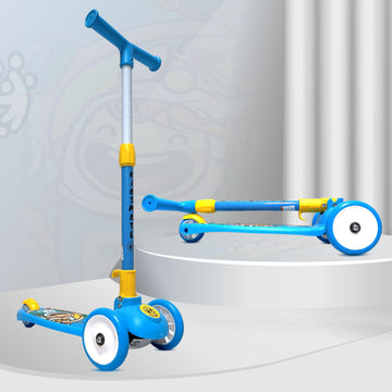 Kidsmate Leo Kick Scooter for Kids, 4 Adjustable Height Scooter, Foldable & Attractive PVC Wheels with Rare Brakes for Kids Age 