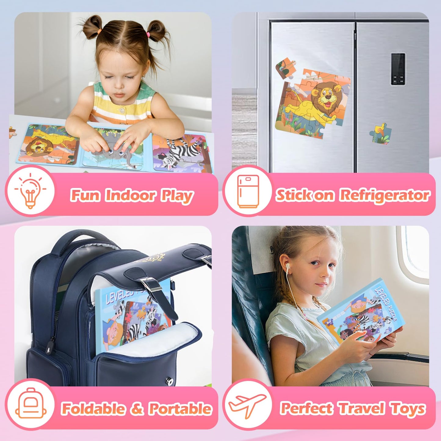 Magnetic Puzzles For Kids Ages 3 4 5 6, Puzzles For Kids Ages 4-8, Toddler Puzzles Ages 2-4, Wooden Jigsaw Puzzles Book For Pres
