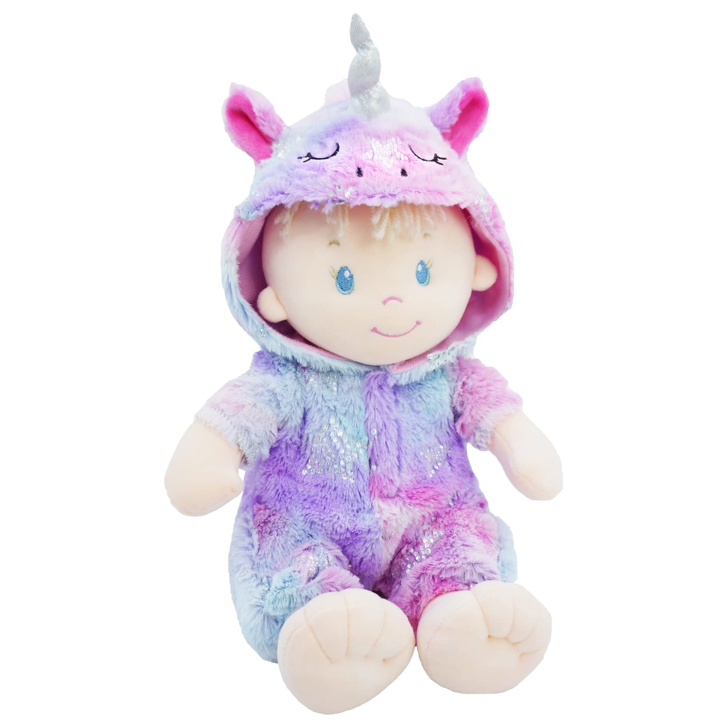 June Garden 12' Sweet Dolly Mystical Unicorn - Stuffed Ultra Soft Baby Doll For Birth And Up - Unicorn Outfit