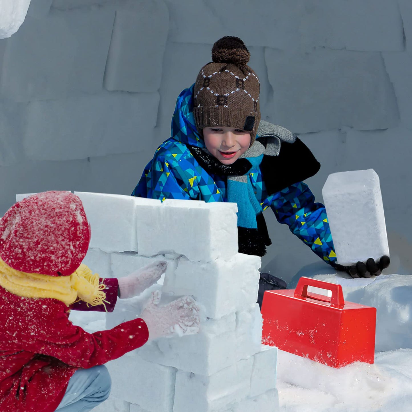 Snow Fort Building Block - Beach Sand Toys for Kids, Sand Castle Mold Kit, Winter Summer Outdoor Fun Toys for Boys Girls Toddler