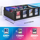 Uaono Trading Card Storage Box With Commander Display; 2400+ Deck Box For Mtg With Removable Cover; Toploader Card Case Fits Magic Tcg Ptcg Sports Cards; 24 Dividers, 4 Stoppers (Black, Grey)