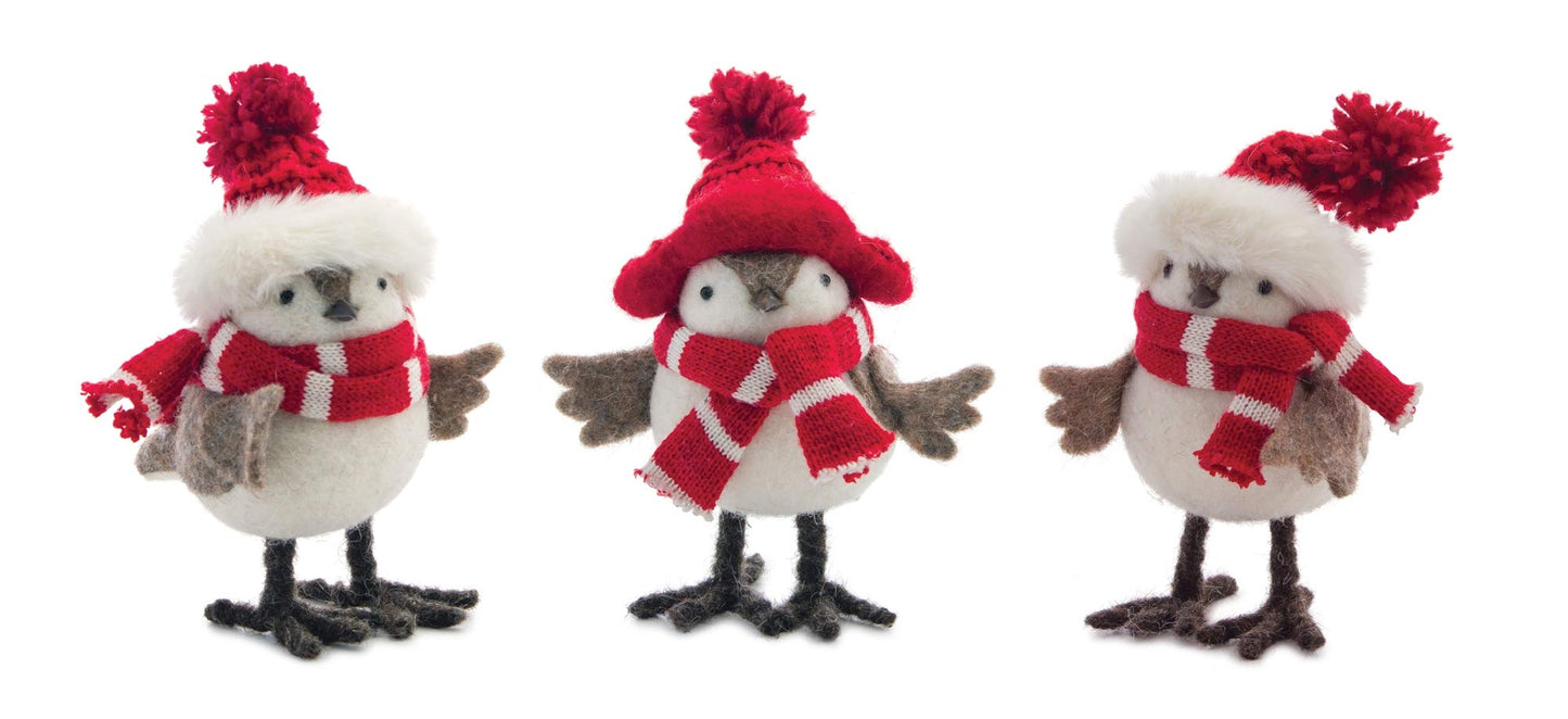 Melrose Winter Bird (Set Of 12) 6'' H Polyester