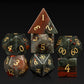 Bloodstone DND Dice Set DNDND 7 PCS Natural Stone D&D Dice with Grogeous Gift Case for Dungeons and Dragon Tabletop Game (Bloods