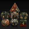 Bloodstone DND Dice Set DNDND 7 PCS Natural Stone D&D Dice with Grogeous Gift Case for Dungeons and Dragon Tabletop Game (Bloods