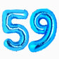 Uwpvowsr Blue Number 59 Balloons 40'' Foil Number Balloon 59Th Birthday Balloons Digit 59 Helium Big Balloons For Birthday Party