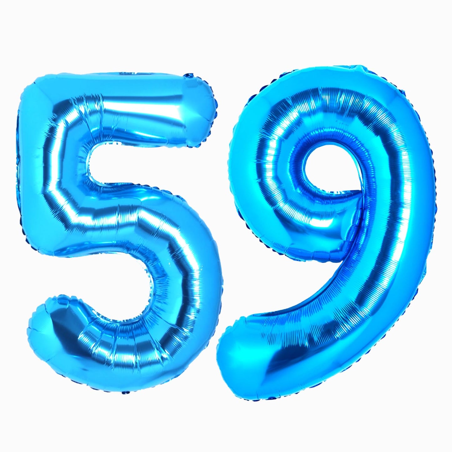 Uwpvowsr Blue Number 59 Balloons 40'' Foil Number Balloon 59Th Birthday Balloons Digit 59 Helium Big Balloons For Birthday Party