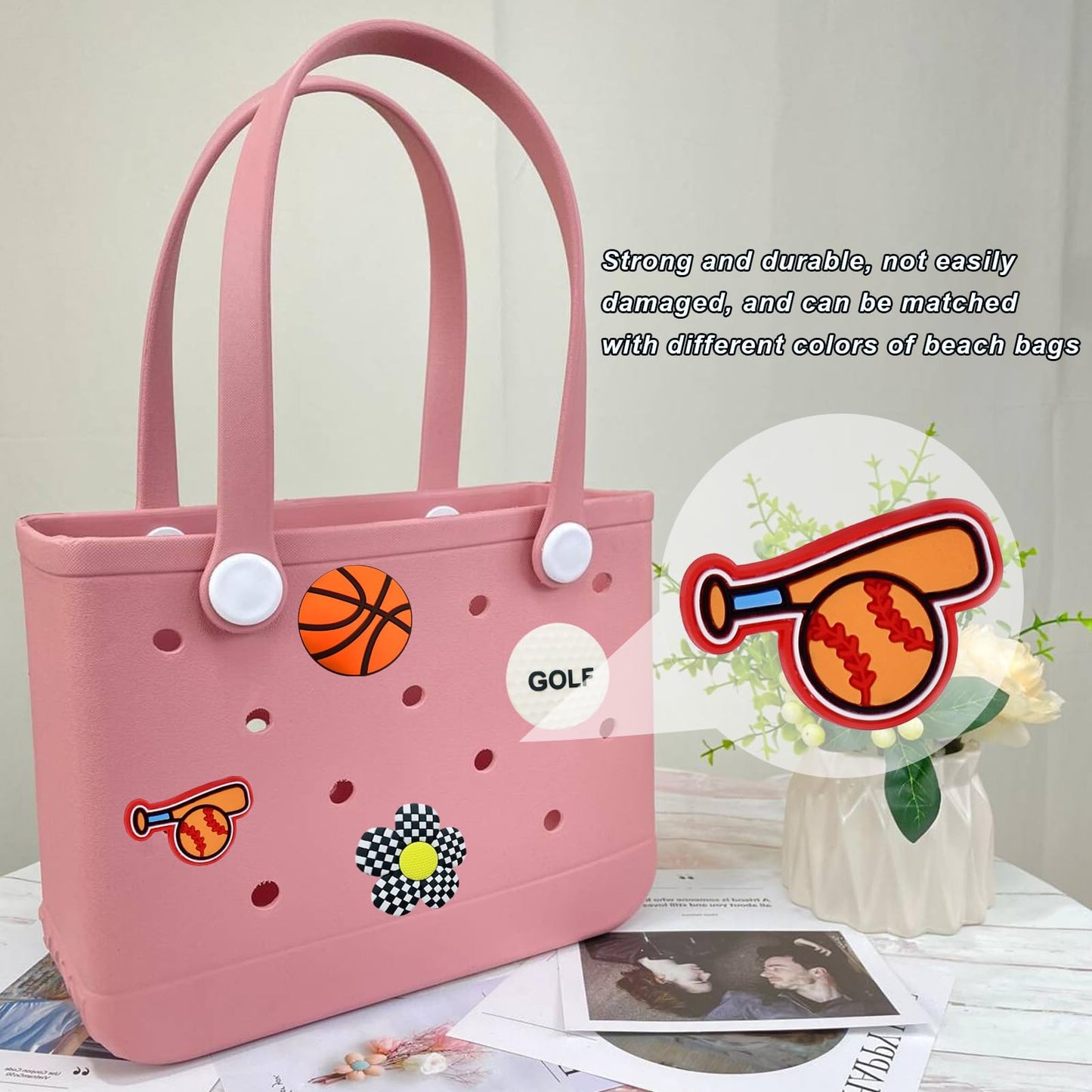 Lckaey Rubber Beach Bag Accessories-PVC Rubber decoration-for EVA Purse Bogg Inserts Y064figure 30