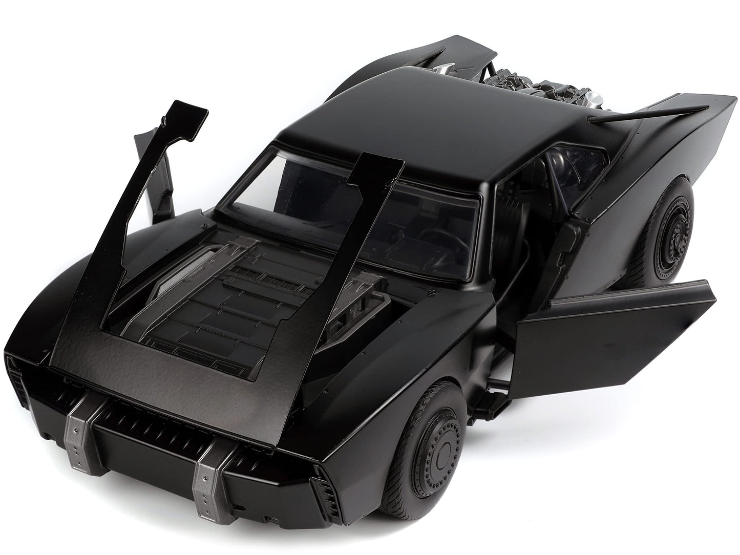 Jada Toys Dc Comics The Batman 1:18 Batmobile With Lights Die-Cast Car & 3.75' Batman Figure, Toys For Kids And Adults ,Black