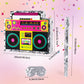 Hooqict Boombox Pinata - Retro 90s Theme Radio Music, Multicolored, Cardstock, Perfect for Birthday Party Games