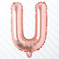 Flyloons Rose Gold U Alphabets Letter Foil Balloons Perfect for Birthday Decoration Items, Anniversary, Bachelorette, Wedding, F