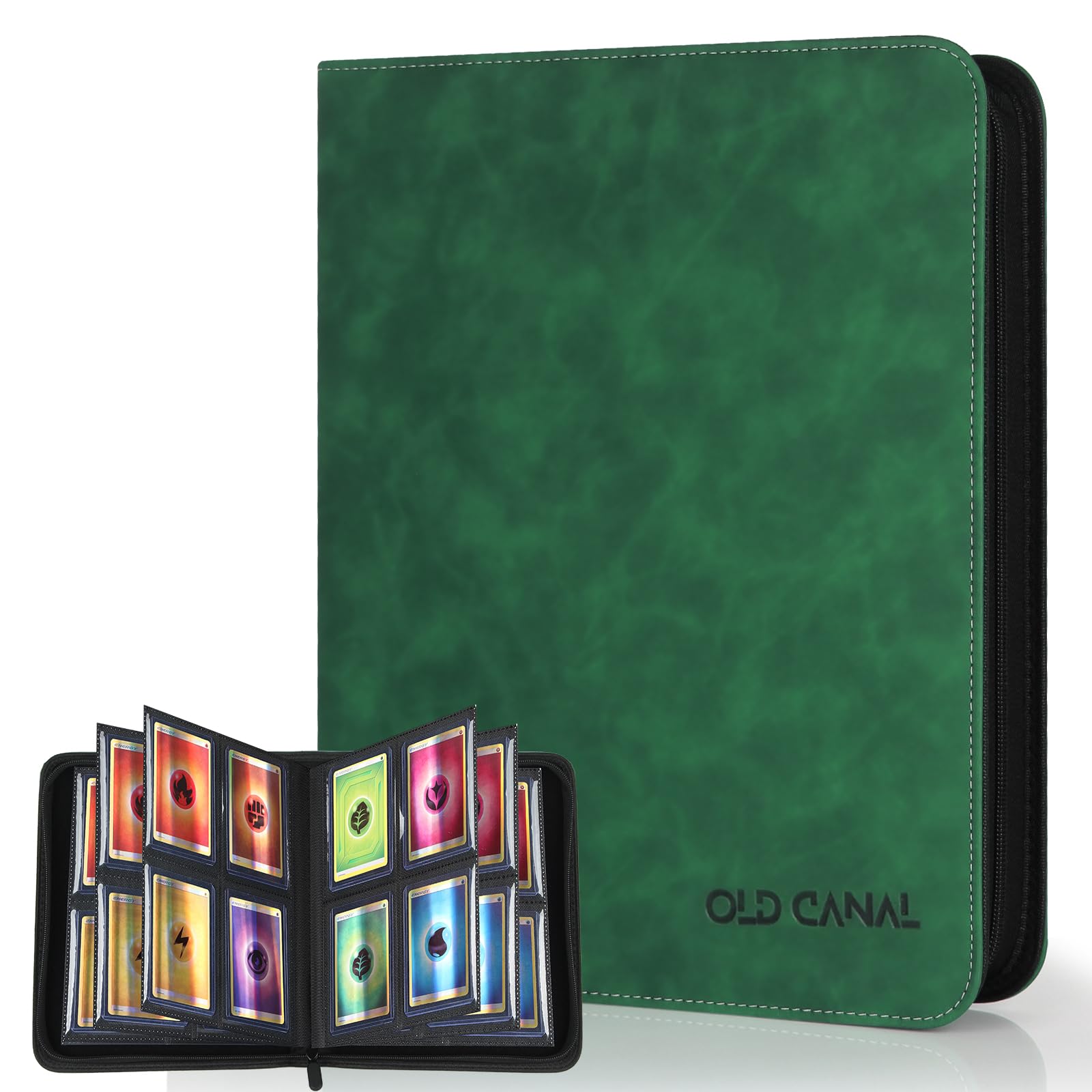 Old Canal Top Loader Binder  4 Pockets Card Binder Holds 112 Top Loaders  enhanced Trading Card Collection Holder  Top Loader Storage Album for TCG  Sports Cards  Dark Green (FOR TOP LOADERS ONLY)