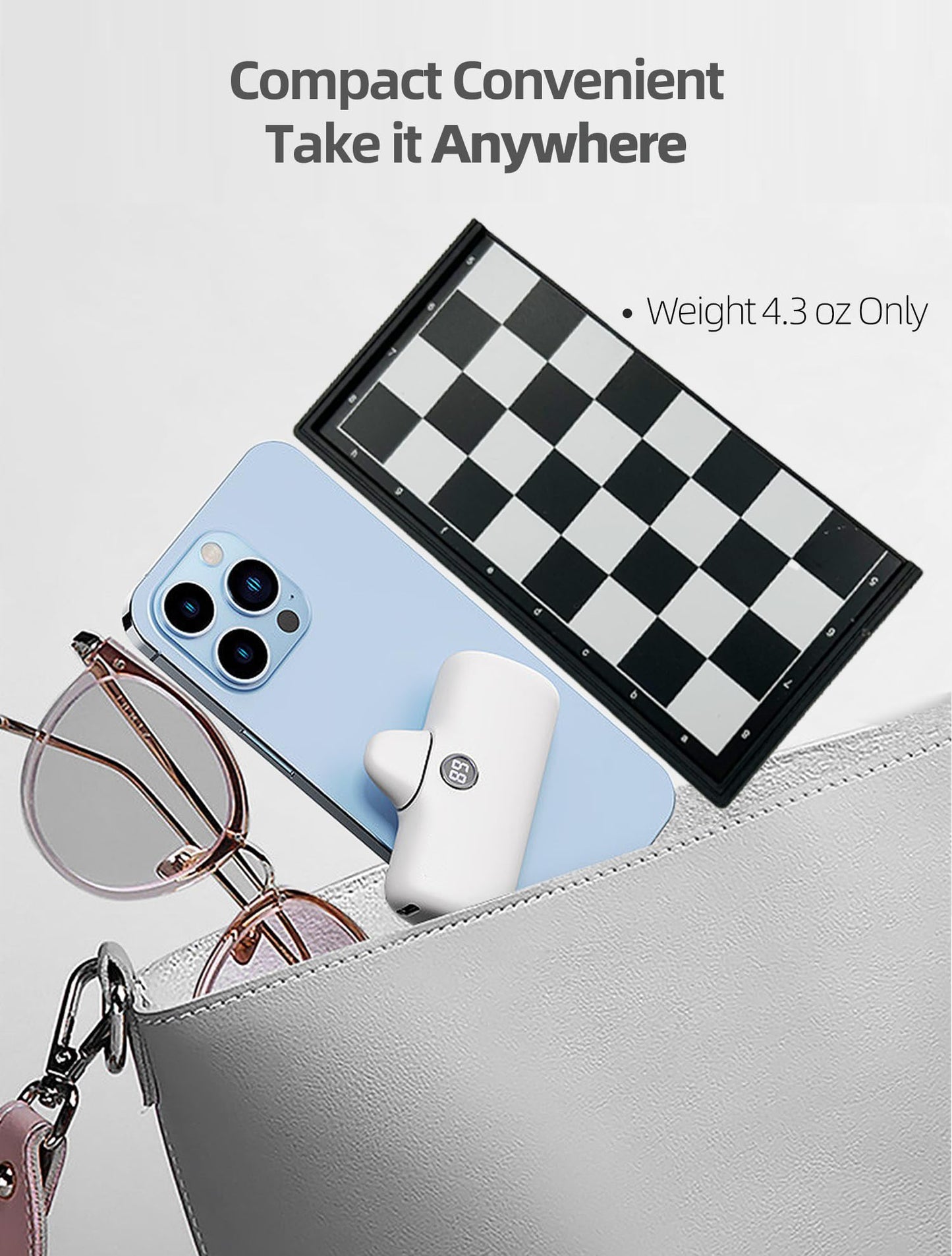 Travel Chess Set Magnetic Portable Folding Chess Board - Small Mini Pocket Chess Set (X-Small / 5.9 Inch)