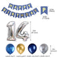 14Th Birthday Party Decoration For Boys, Birthday Banner Blue Number 14 Birthday Balloons Metallic Silver Blue Gold Latex Balloo