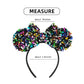 KARETT Mouse Ears Bow Headbands, Sparkle Mouse Ears Headband Glitter Hair Band for Party Princess Decoration Cosplay Costume