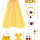 Sabbenia Princess Cape Set For 3-8 Year Old Holiday Gift For Little Girls Dress Up Christmas Halloween Costume(Yellow)