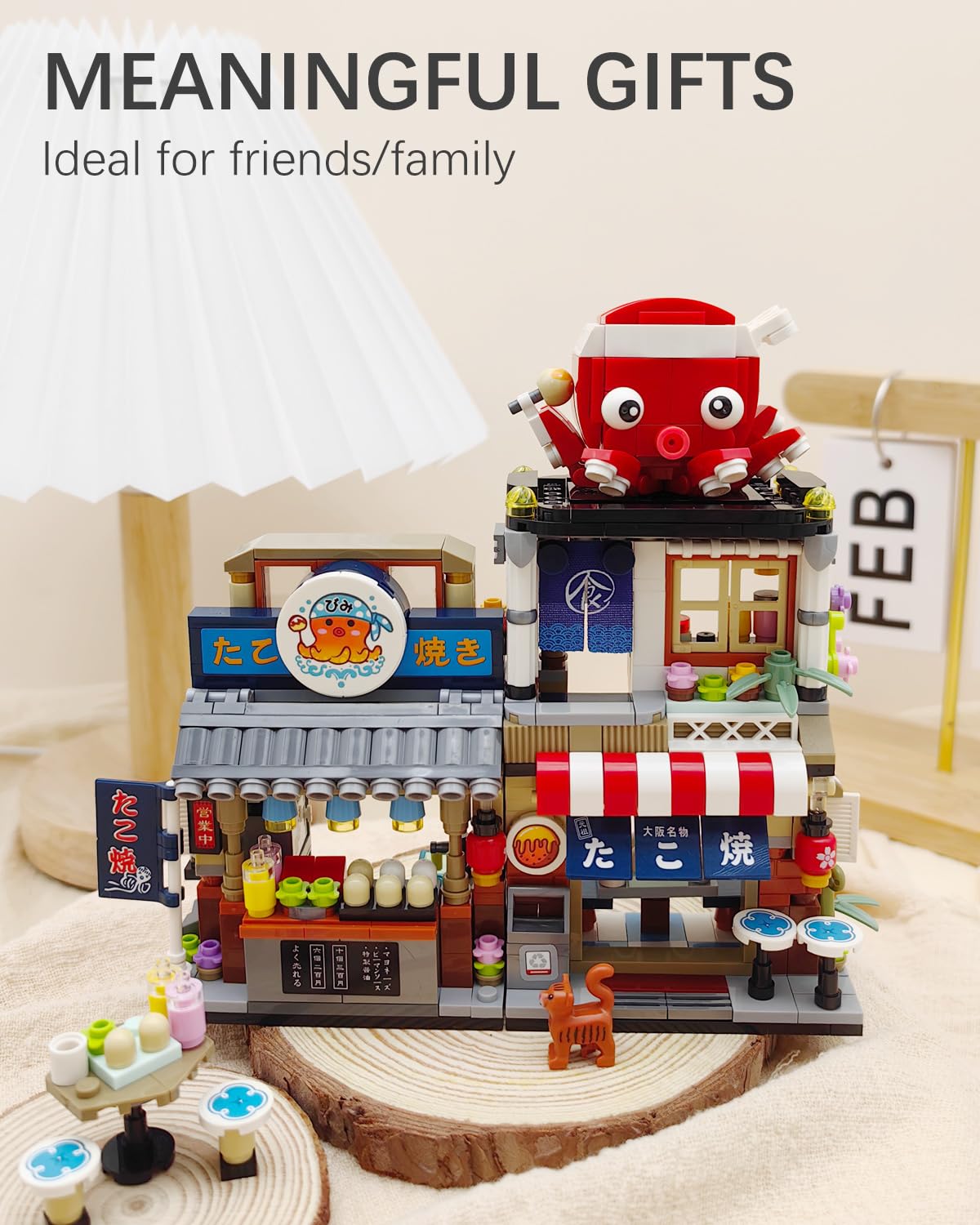 LUOGFYNI Japanese Street View Izakaya Shop Building Blocks Set  Theme Store Simulation Architecture Creative Model  Mini Bricks Construction Building Toy for mature-themeds (1232)