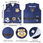 Keymall Kids Police Officer Costume 6 Pcs Cop Accessories Set Including Hat Vest Sunglasses Badge Handcuff Walkie Talkie For Halloween