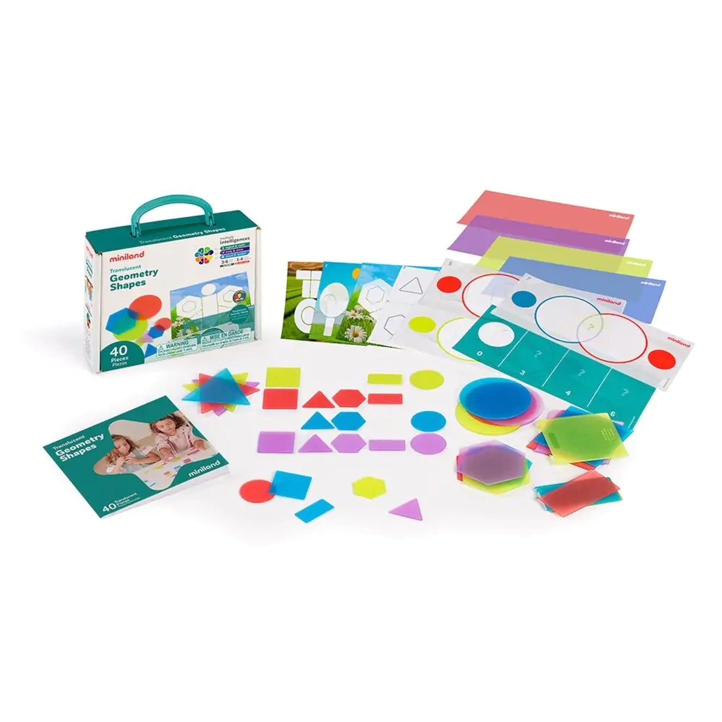 Miniland Translucent Geometry Shapes With 40 Pieces For Children From 3 To 6 Years