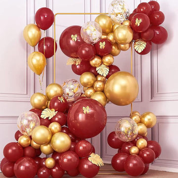 PartyWoo 140 pcs Red and Gold Balloons - 18, 12, 10, 5 for Birthday & Party Decorations, Balloon Garland & Arch