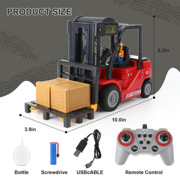 Mscredse Remote Control Forklift Cranes 11 Channel 2 Mode RC Forklift Truck with Spray Sound and Lights Construction Toys 2.4Ghz