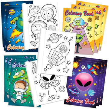 ArtCreativity Assorted Mini Alien Coloring Books for Kids, Pack of 20, Small Color Booklets in 4 Designs, Halloween Party Favors
