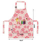 BeeGreen Kids Apron 2 Pack Pink White Floral Kids Painting Aprons with Adjustable Strap & Front Pockets Toddler Aprons for Girls