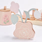MONT PLEASANT Wooden Tea Set for Little Girls, Wooden Toys, Toddler Tea Set Toy, Play Kitchen Accessories Set, Montessori Toys,