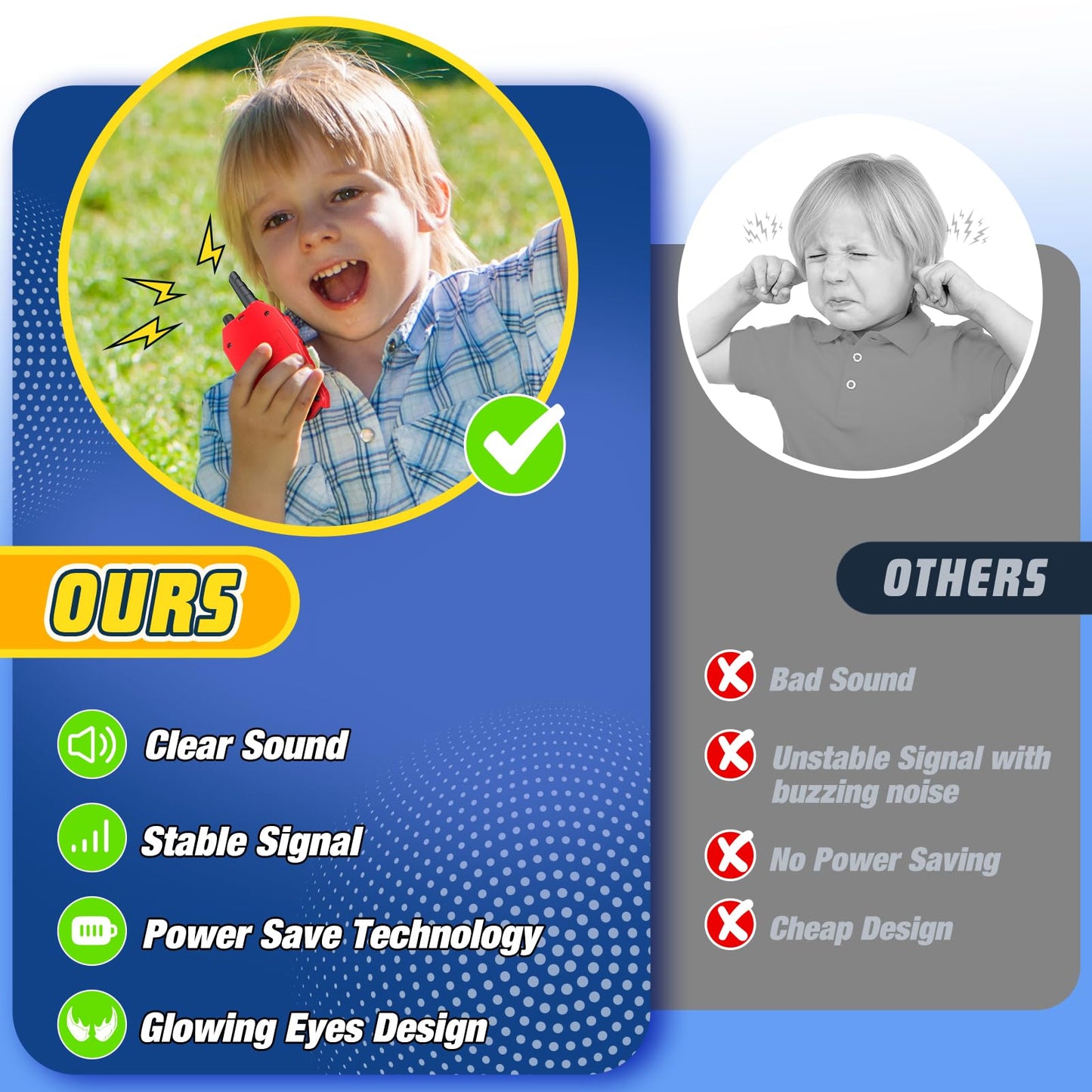 Walkie Talkies Toys For Boys Girls: 3 Pack Kids Walkie Talkies Easter Birthday Gifts For 3 4 5 6 7 8 9 10 Year Old Boys Girl Tod