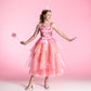 Wicked Glinda Costume For Girls, Deluxe Official Wicked Pink Glinda Costume Dress, Kids Size (10-12)