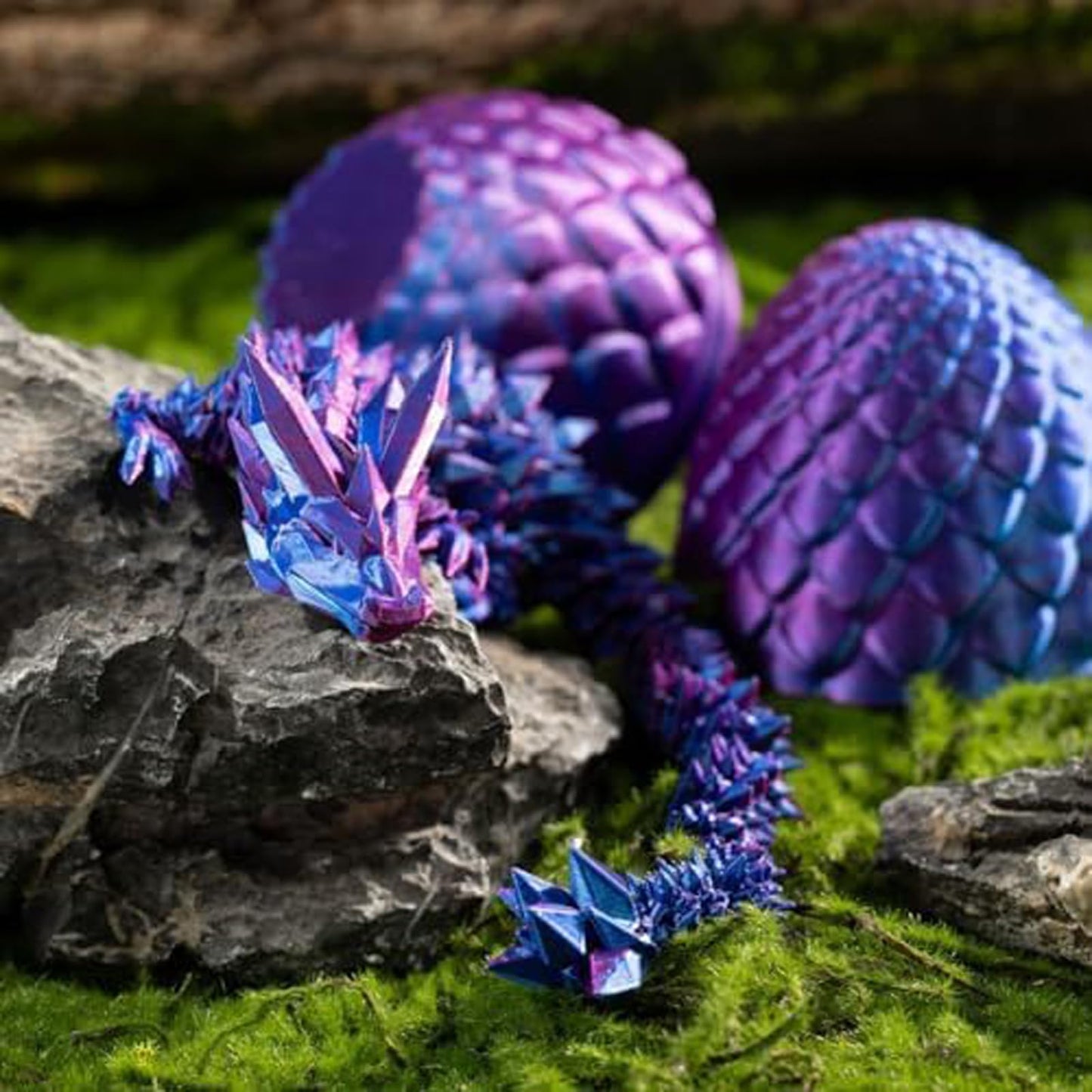 Cessfle 3D Printed Dragon In Egg, Crystal Dragon Eggs With Dragon Inside, Full Articulated Dragon Eggs 3D Dragon Toys, Mystery D