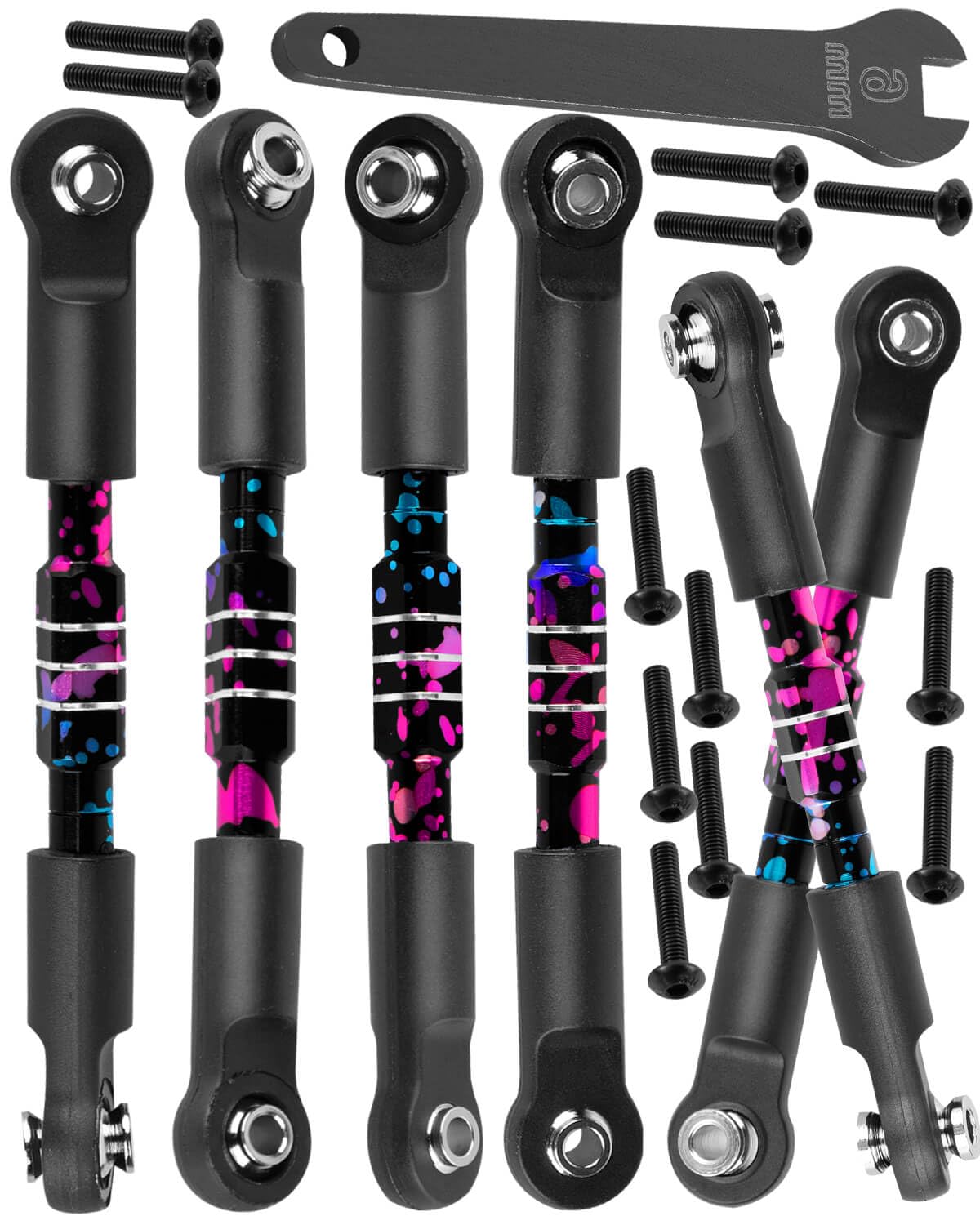 Hopsuprc Rc Adjustable Turnbuckles Camber Links Steering Links Upgrades Part For 1/8 Typhon 4Wd 3S Mega 550 Blx,1/10 Big Rock 4X
