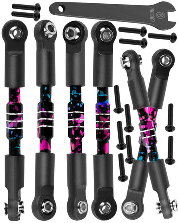 Hopsuprc Rc Adjustable Turnbuckles Camber Links Steering Links Upgrades Part For 1/8 Typhon 4Wd 3S Mega 550 Blx,1/10 Big Rock 4X