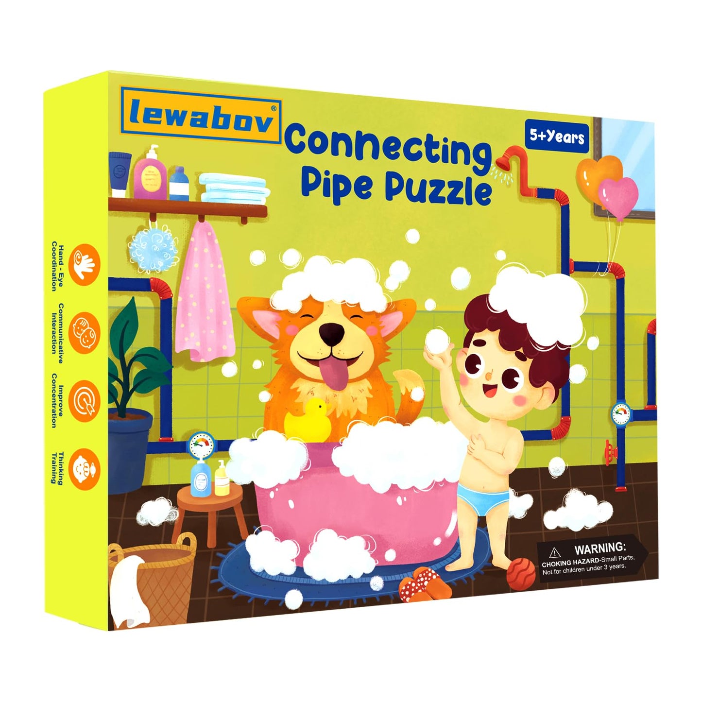 Lewabov Match Pipe Puzzle Board Game,With Game Cards(30Pcs),New Sequence Board Game,Mind Game,Strategy Board Games,Nnovative Woo