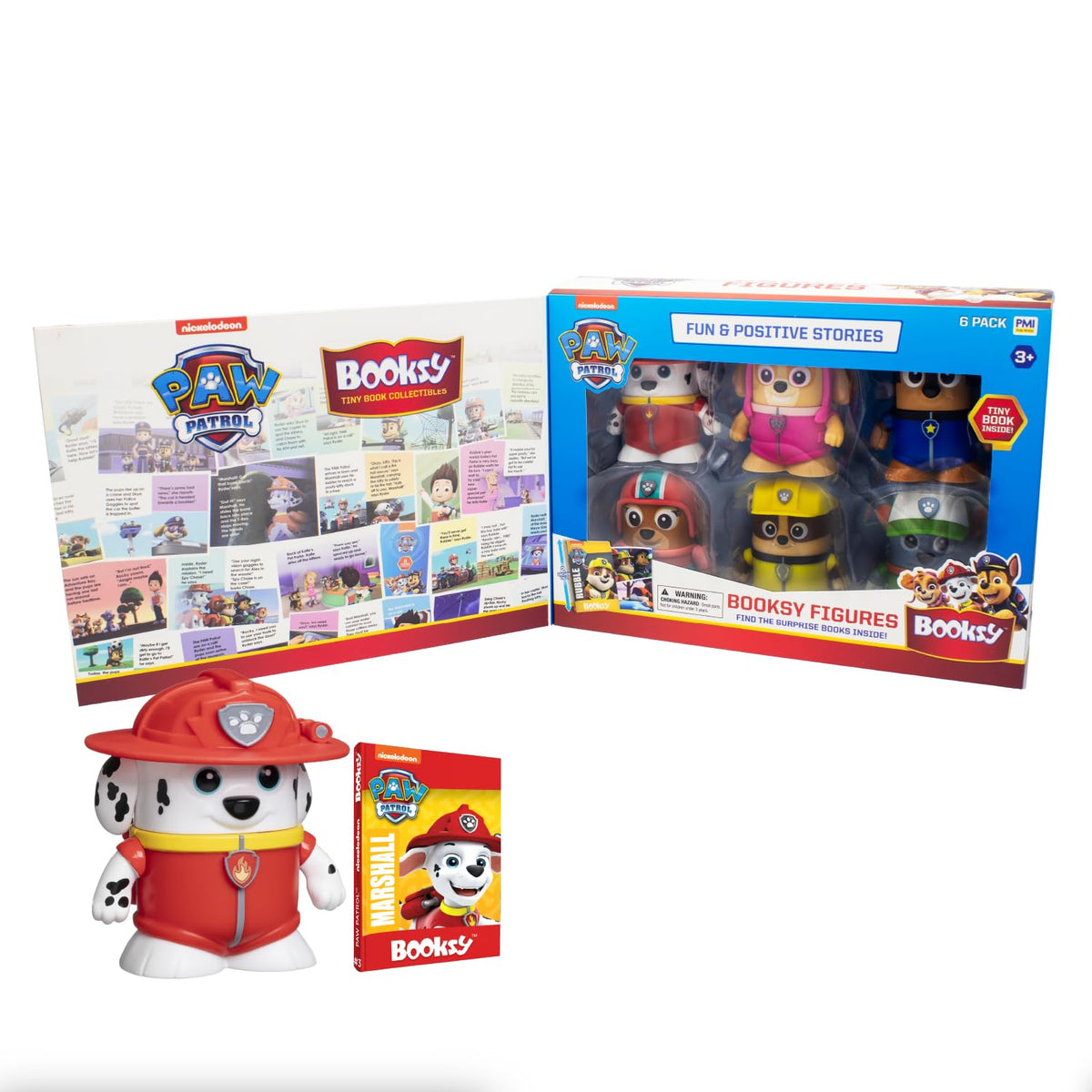 P.M.I. PAW Patrol 6Pack Collectible Action Figures with Hidden Storybooks  Toys for Boys Girls Ages 38, Officially Licensed, 