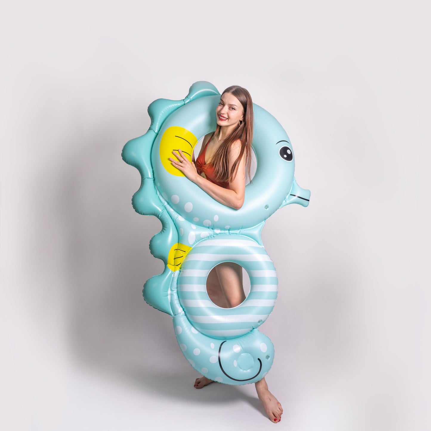 Inflatable Sea-Horse Pool Float, Swimming RNG, 2 Person Inflatable Swimming Ring, Party Float Decorations, Swimming Tube Floaty