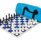 Deluxe Chess Set Combination - Triple Weighted - By Us Chess Federation (Neon Blue)
