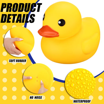 Leitee Jumbo Giant Duck - Large Rubber Duck, 13 Inch, Yellow, Gender Reveal Party, Bath Toy For Baby Shower & Birthday Party Favors