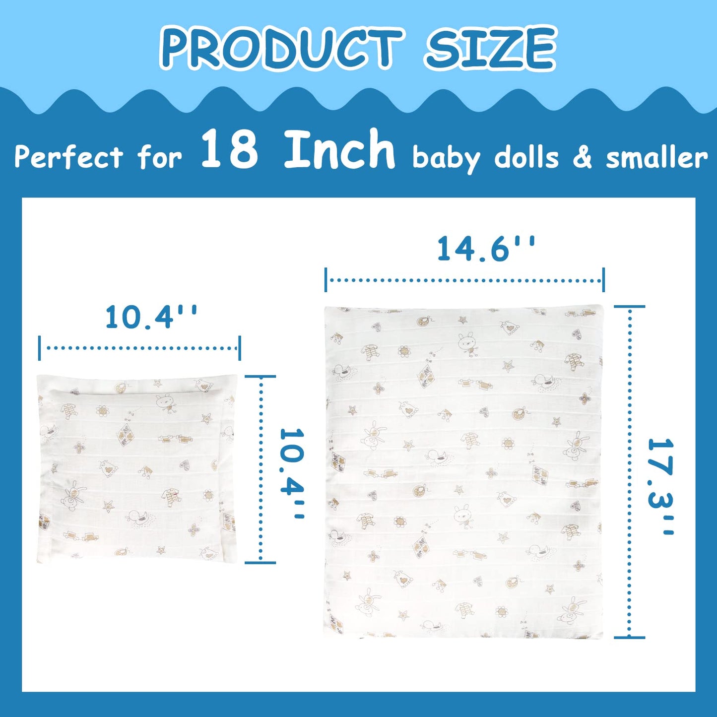 18 Inch Doll Bedding 2 Pc. Set - Reversible Print Baby Doll Bedding Accessories With Comforter And Pillow - Fits American Girl Dolls And Other 18 Inch Dolls Holiday