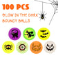 Pllieay 100 PCS Halloween Bouncy Balls for Kids, Glow in The Dark Bouncing Balls, Halloween Party Favor Supplies, School Classro