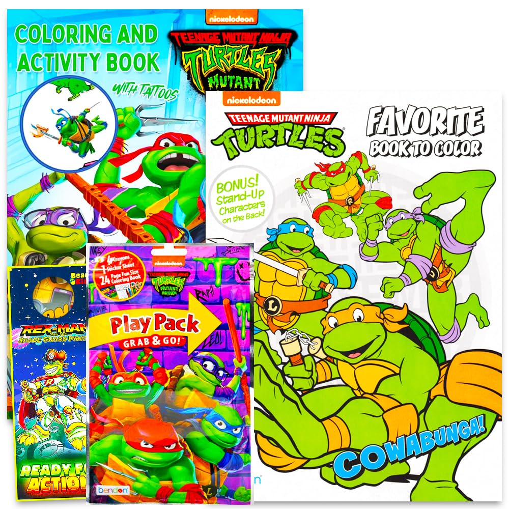 Teenage Mutant Ninja Turtles Coloring and Activity Book Set with Stickers (3 TMNT Coloring and Activity Books, Over 30 Stickers)