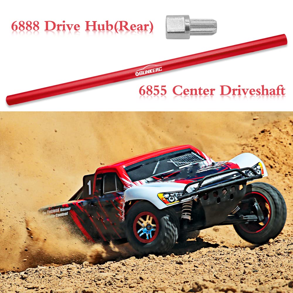 OGUNKE RC Aluminum Alloy Driveshaft Perfect Upgrade for Traxxas 4X4 Center Driveshaft (Red)