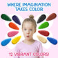 12 Water Drop Crayons - Non Toxic Crayons for Toddlers - Washable, Easy To Hold - For Toddlers, Kids Ages 3-8 - Ergonomic Shape
