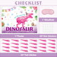 WERNNSAI Pin The Tail on The Dinosaur Game - Dino Theme Party Supplies, 21" x 28" Poster, 24 Pcs Pink Tails for Kids Birthday Parties