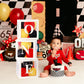 First Birthday Decorations For Boy Girls, One Balloon Boxes With Red Yellow And Black Balloons, One Blocks For Cartoon Mouse Rac